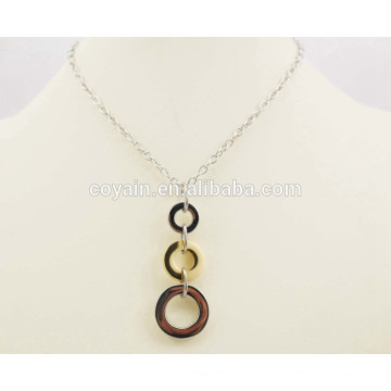 Round Steel circle connected long gold jewelry necklace designs